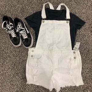 Hollister White Overalls